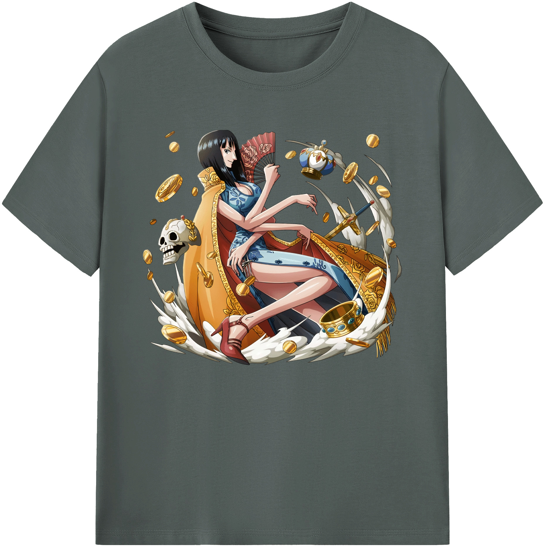 ワンピース ニコ・ロビン ONE PIECE Nico Robin 綿100％ メンズ半袖Tシャツ｜肌触りやわらか＆通気性